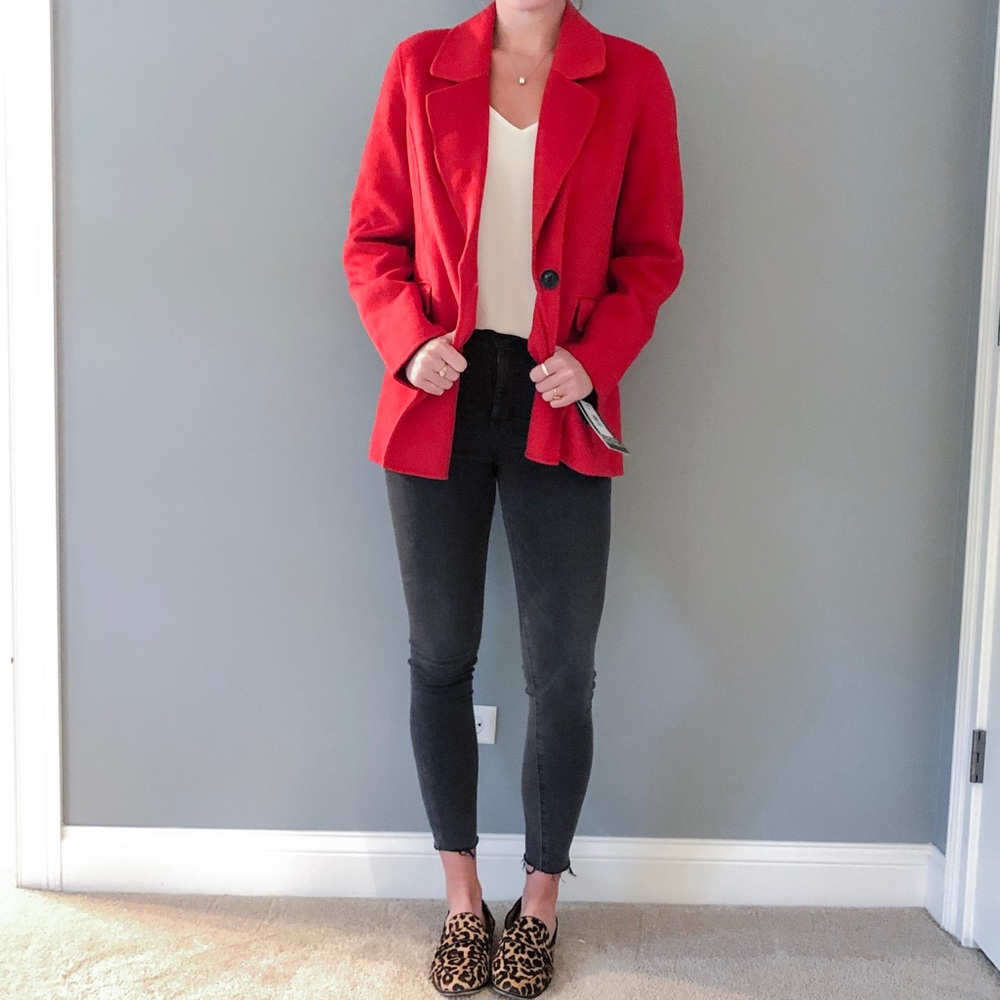 Red Badgley Mischka coat